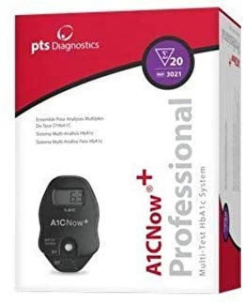 A1Cnow+ System with 20 Test Strips by PTS Diagnostics for Diabetes Monitoring