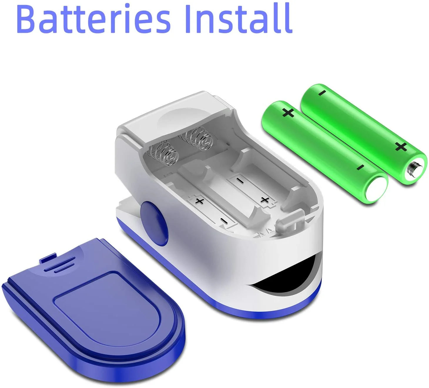 - Finger Pulse Oximeter Blood Oxygen Saturation Spo2 Heart Rate O2 Monitor CE - LED - Blue (2 Pack), New