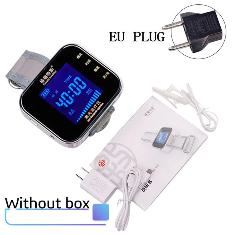Diabetes and Hypertension Management - 650Nm Home LLLT Laser Physiotherapy Device, Featuring Diabetic Monitoring Watch and Sinusitis Treatment