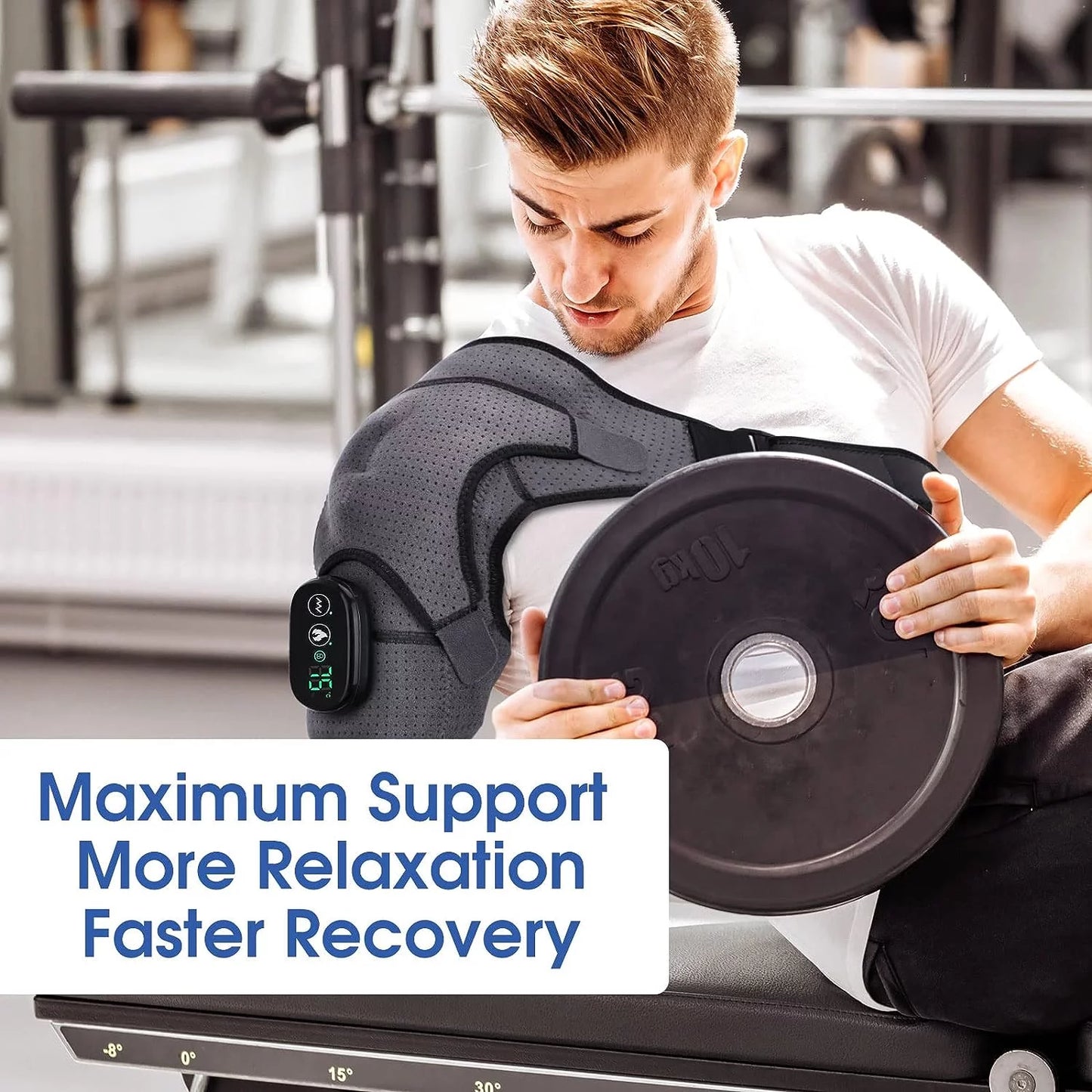 Ultimate Cordless Heated Shoulder Brace & Massager - 3 Heat Settings & Vibration for Rotator Cuff Relief - Perfect for Men & Women