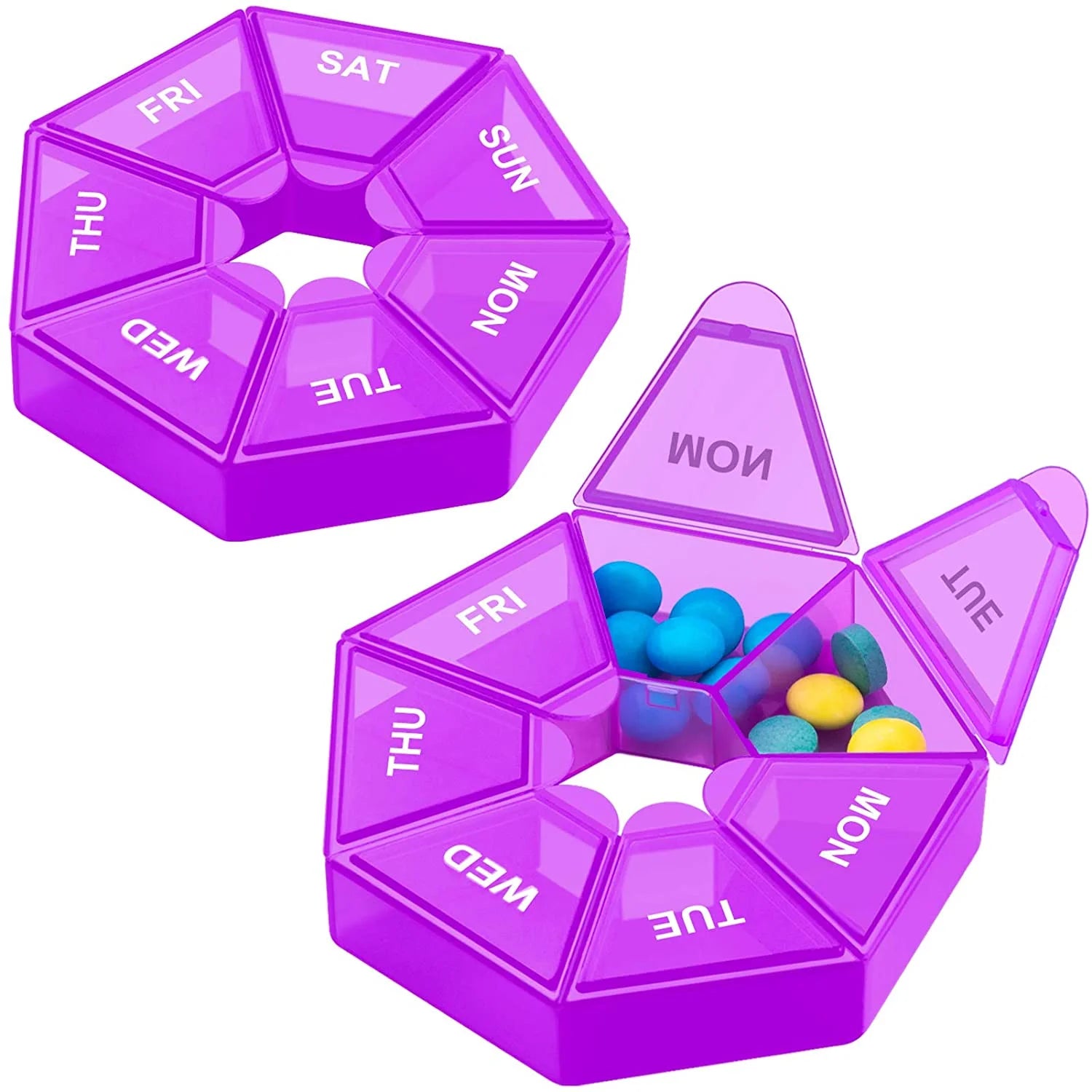 Weekly Pill Organizer 2 Times a Day, Daily Pill Box Case AM PM 7 Day, Small Pocket Pills Holder