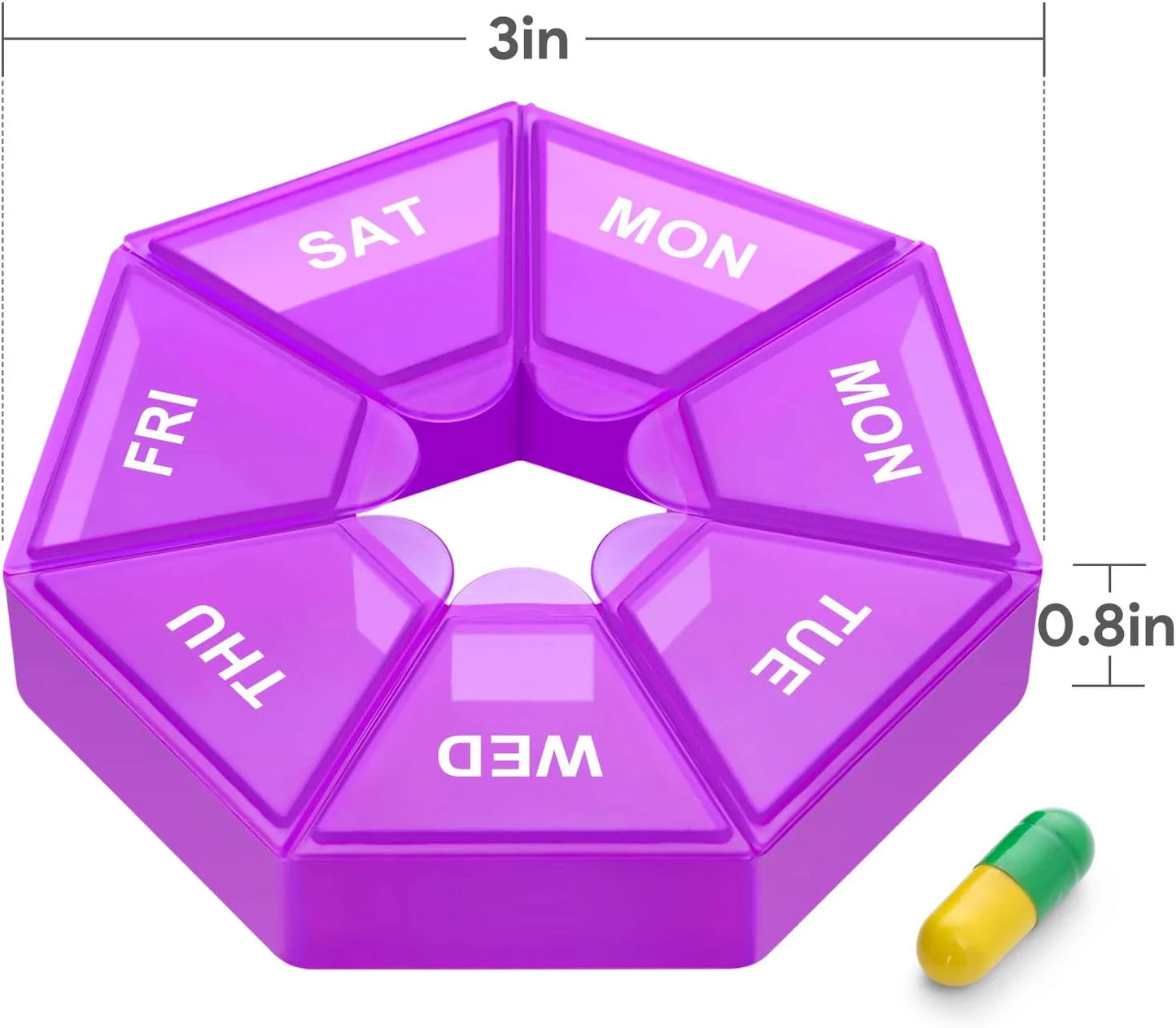 Weekly Pill Organizer 2 Times a Day, Daily Pill Box Case AM PM 7 Day, Small Pocket Pills Holder