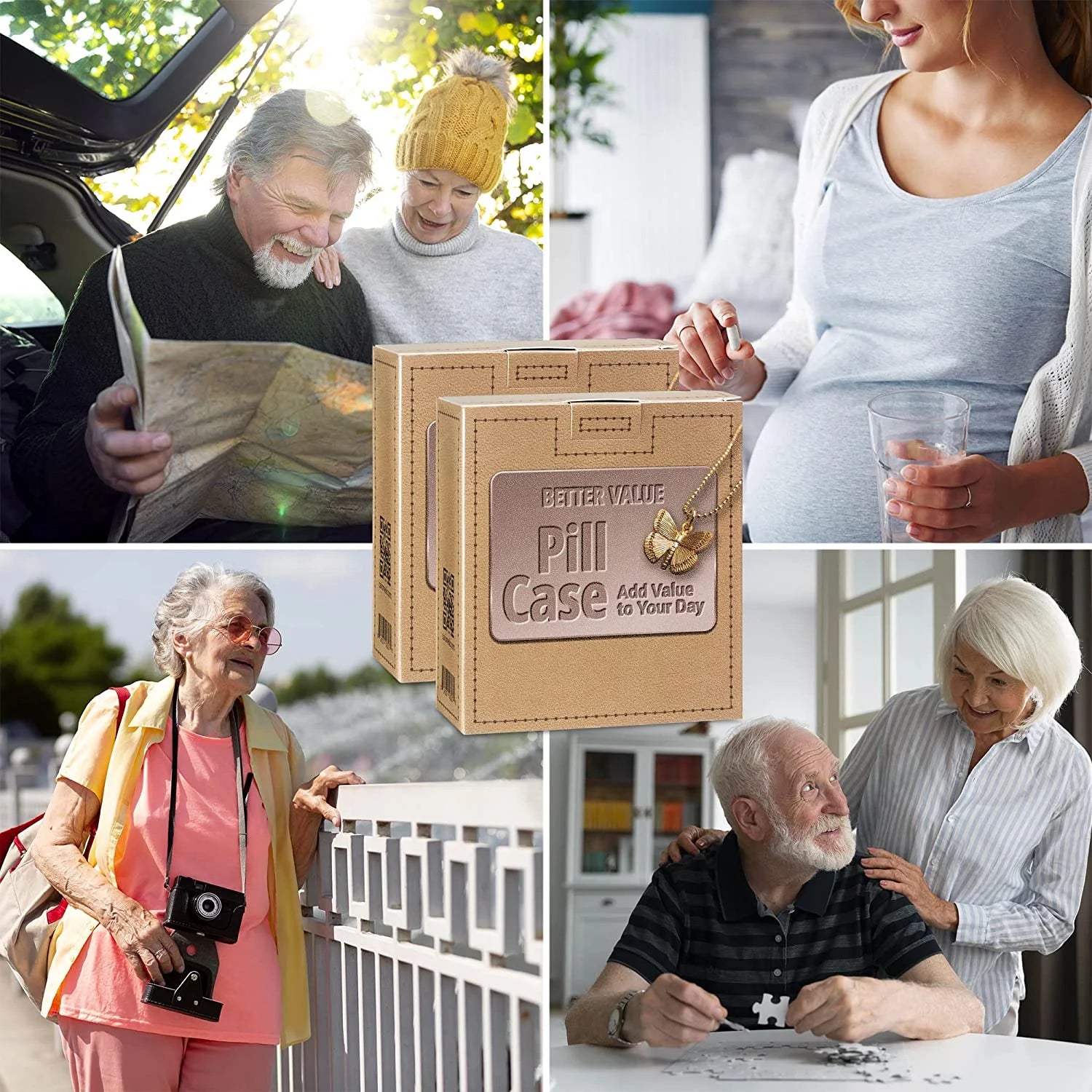 Weekly Pill Organizer Wallet - 2 Pack, Compact Travel Pill Case