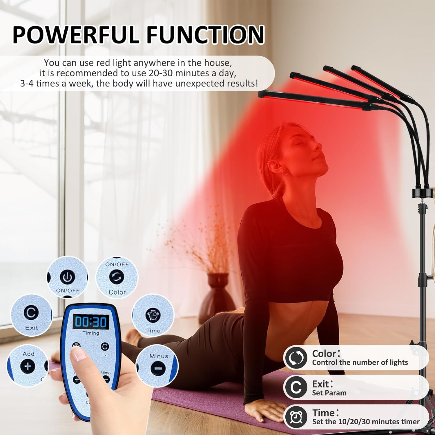 Red Light Therapy for Body, 940&850&660Nm 180Leds Infrared Light Therapy Device with Stand, Red Therapy Lamp for Leg, Back at Home