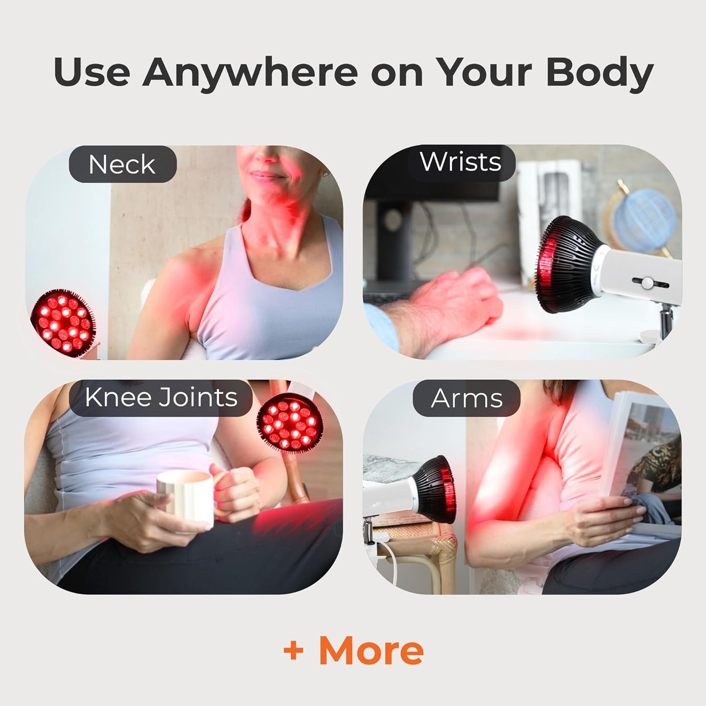 Infraglow NIR & Red Light Therapy Lamp, Infrared Red Light Bulb with 18 Leds & Clip-On Design, At-Home Therapy for Body, Chronic Pain Relief, Skin Wellness & Recovery