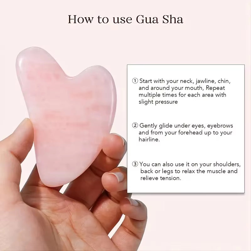 Revitalize Your Skin with Natural Stone Gua Sha Jade Scraper - Facial Massage Tool for Firm, Radiant Skin!