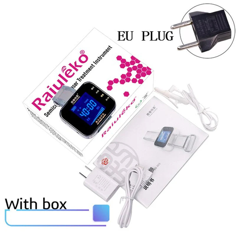 Diabetes and Hypertension Management - 650Nm Home LLLT Laser Physiotherapy Device, Featuring Diabetic Monitoring Watch and Sinusitis Treatment