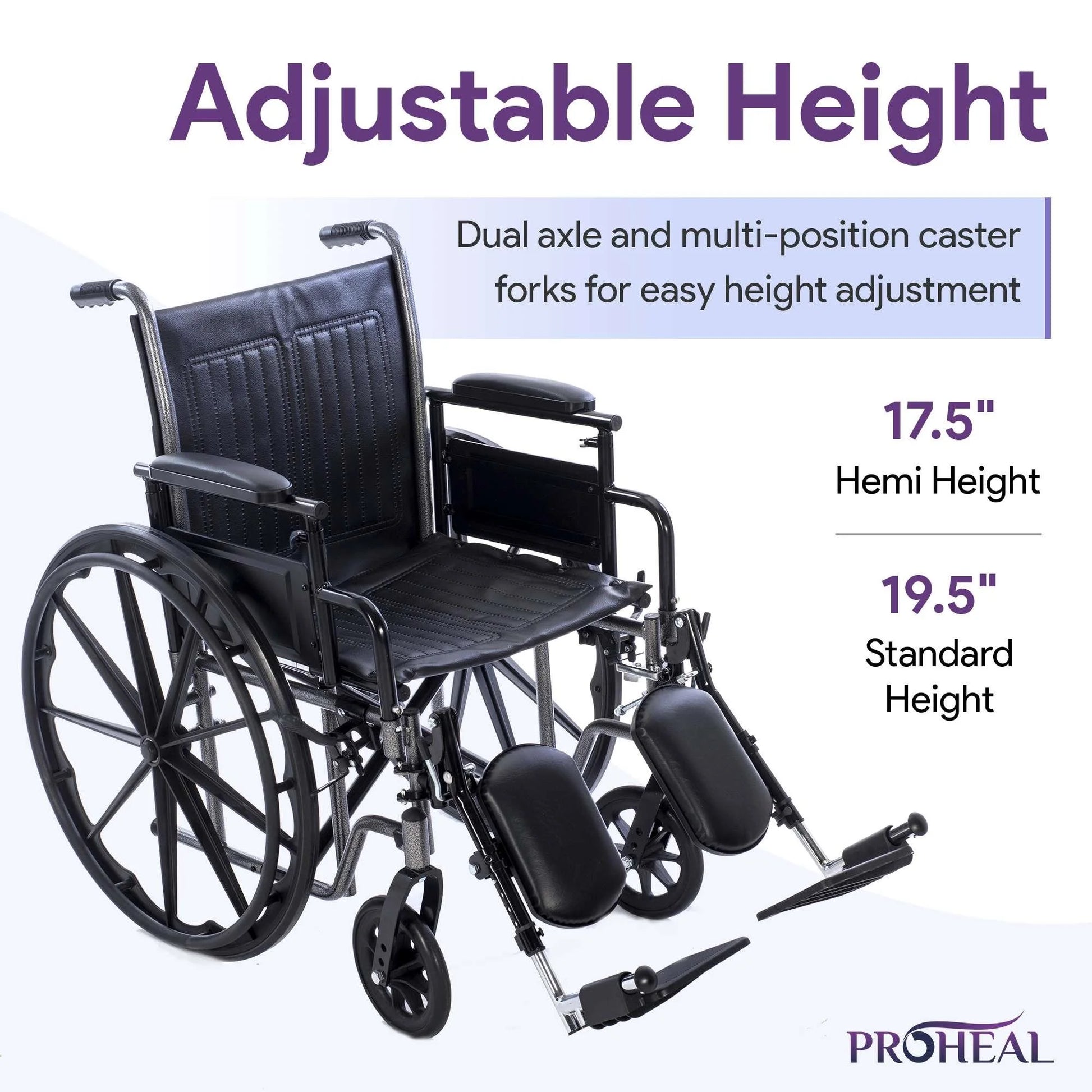 Wheelchair with Removable Full Arms, Elevating Leg Rests, 20" Seat