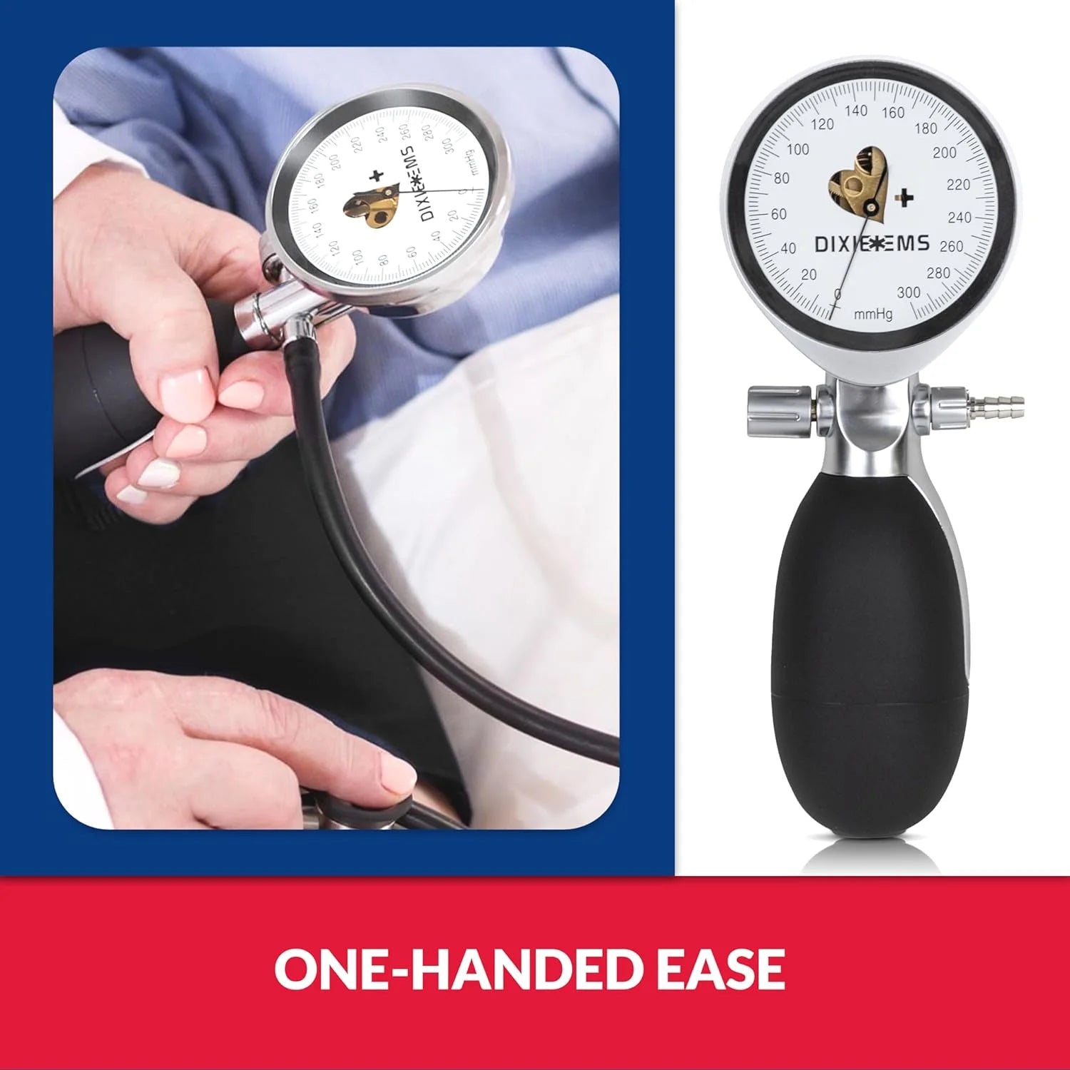 Premium Adult Sphygmomanometer Blood Pressure Cuff in Elegant Black Finish