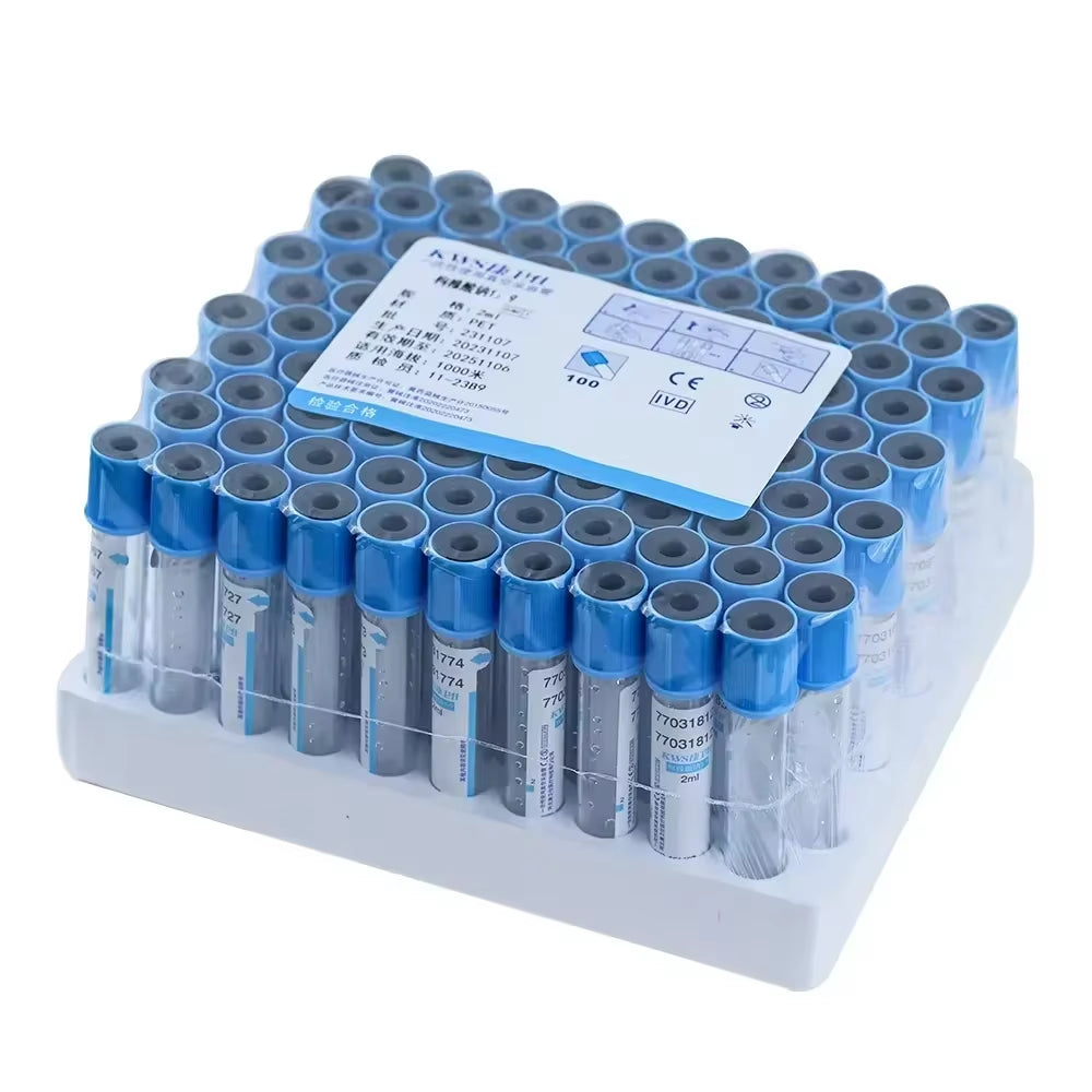 Disposable Sterile Vacuum Blood Collection Tube Laboratory Test Tube 100Pcs a Pack - 10Ml PET Tube Sodium Citrate 1:9
