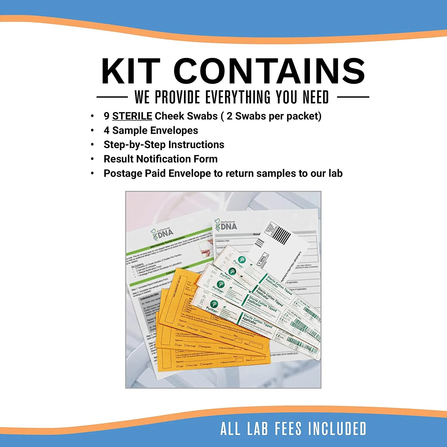 Aunt/Uncle Home DNA Test Kit, Lab Fees & Shipping Included -