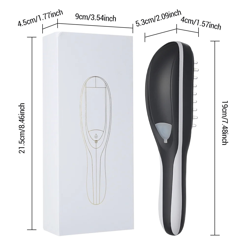 Revitalize Your Scalp with the Electric Spray Massage Comb - Anti-Hair Loss Microcurrent Massager with Red & Blue Light Therapy