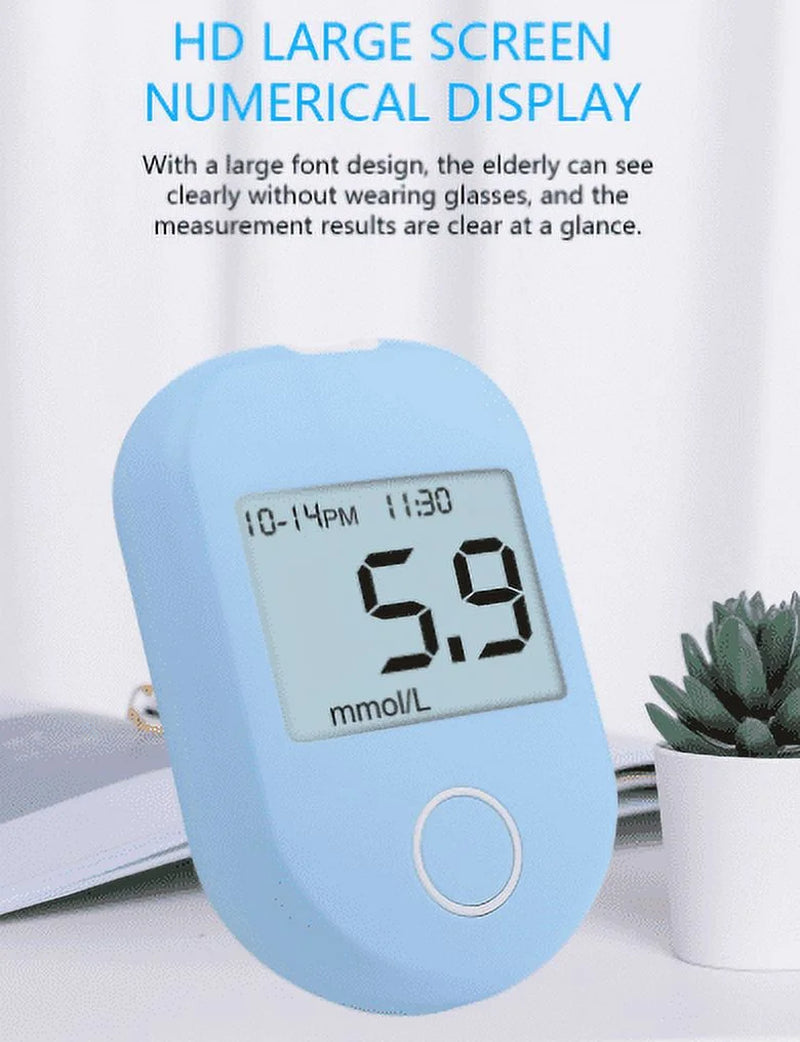 Blood Glucose Monitoring Kit, 50 Glucometer Strip, 50 Lancets, Diabetes Blood Sugar Test Kit, No Coding