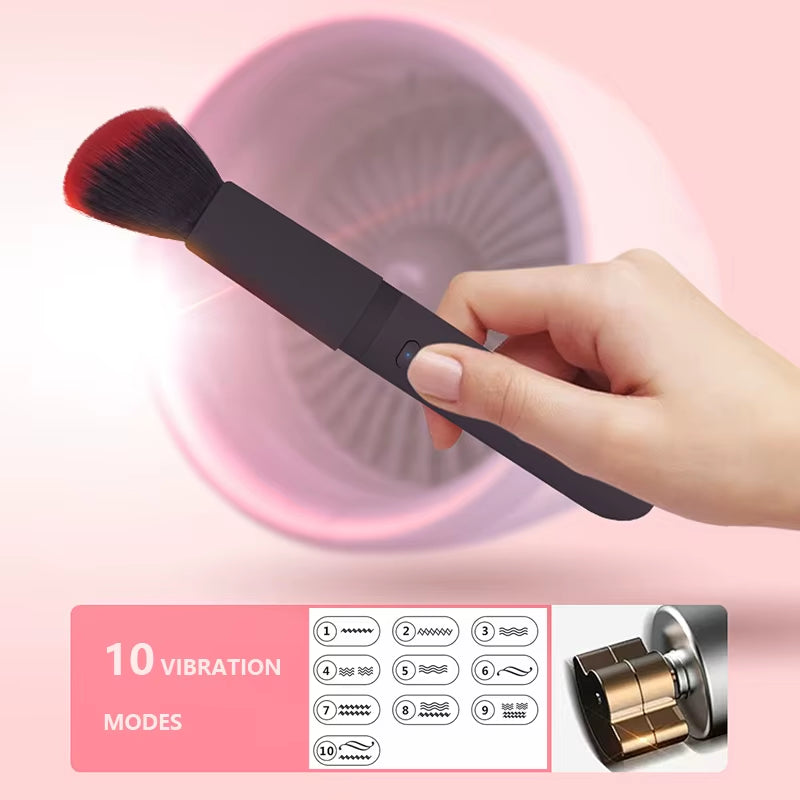 Revolutionary Vibration Makeup Brush - Achieve Flawless Application with 10 Customizable Frequencies!
