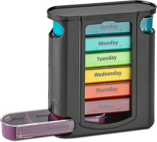 Daily Pill Organizer (4 Times a Day) Weekly Medication - Plastic