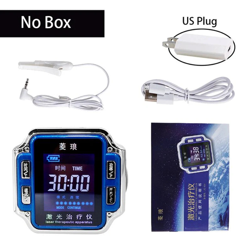 Diabetes and Hypertension Management - 650Nm Home LLLT Laser Physiotherapy Device, Featuring Diabetic Monitoring Watch and Sinusitis Treatment
