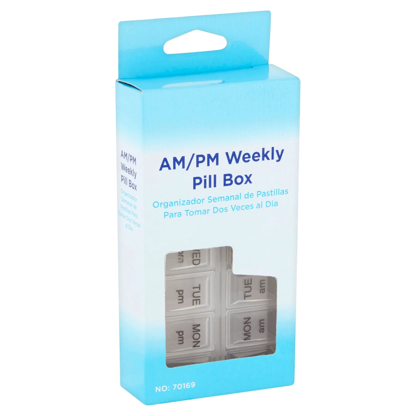 Apex AM/PM 7-Day Pill Organizer, Plastic Medicine Storage Box, Compact and Portable, 1 Count