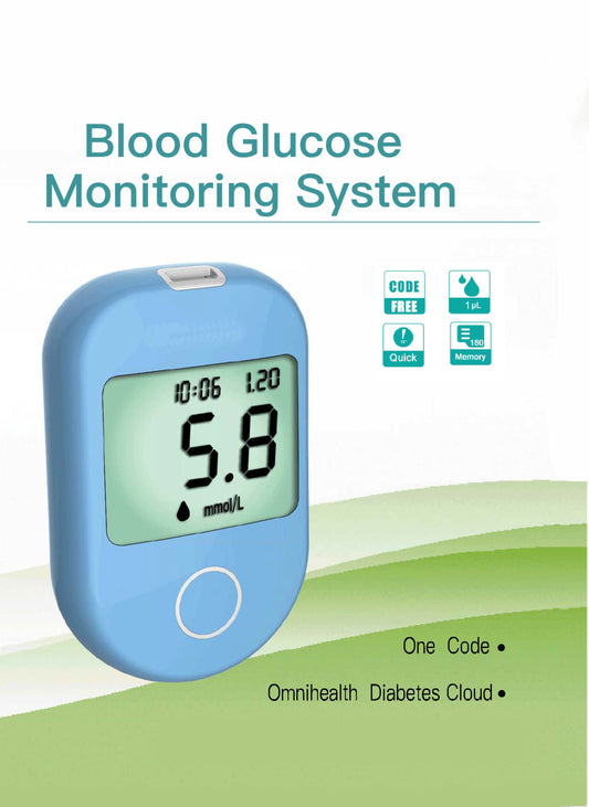 Blood Glucose Monitoring Kit, 50 Glucometer Strip, 50 Lancets, Diabetes Blood Sugar Test Kit, No Coding
