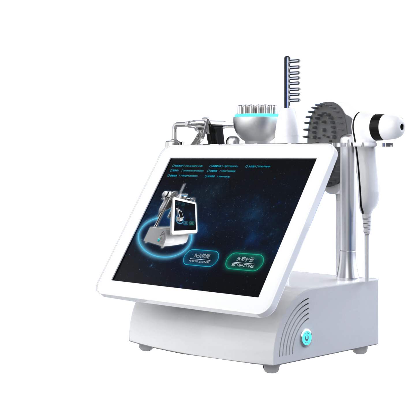 2024 Ultimate 5-in-1 High Frequency Scalp Massager - 15 Inch Hair Spa Device for Deep Relaxation and Wellness