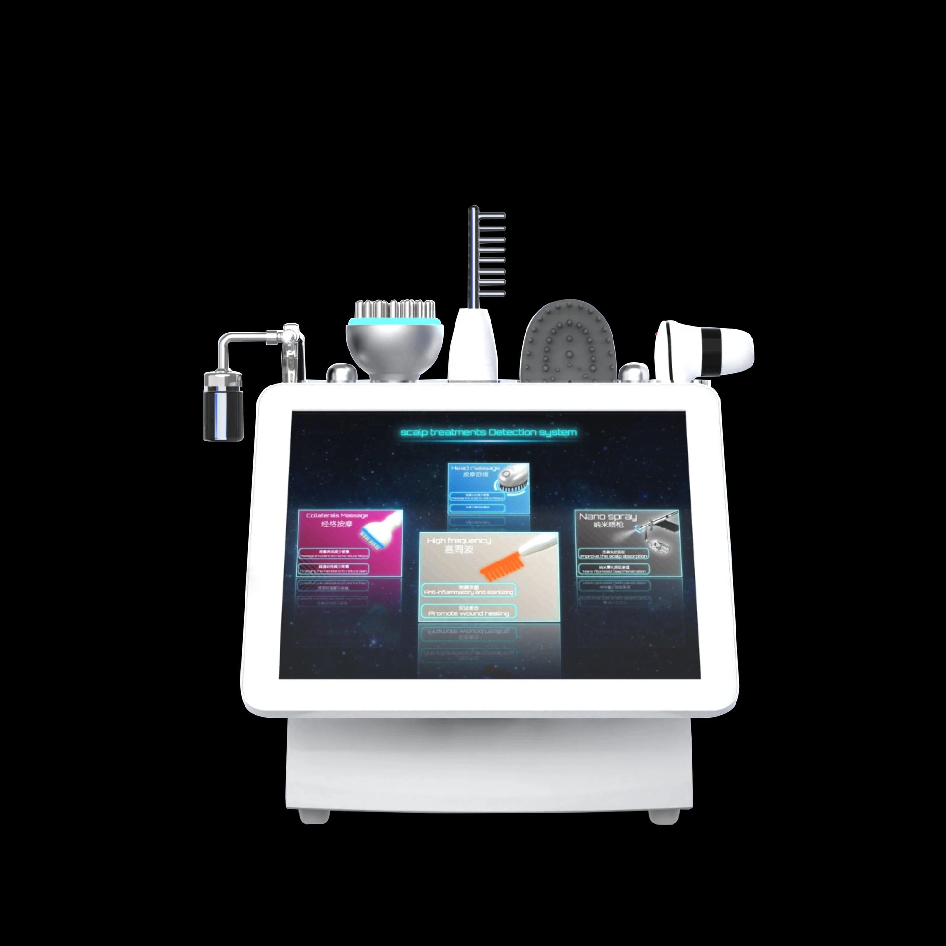 2024 Ultimate 5-in-1 High Frequency Scalp Massager - 15 Inch Hair Spa Tool for Deep Relaxation and Care