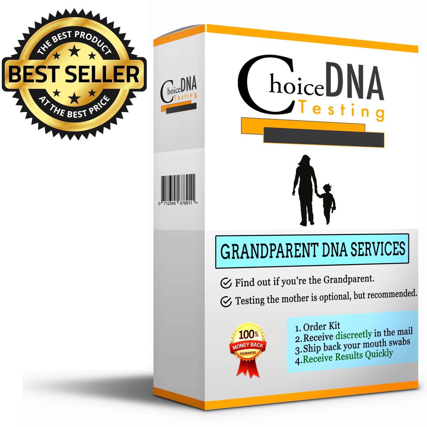 DNA Home Grandparent Test Kit - Grandmother or Grandfather & 1 Child