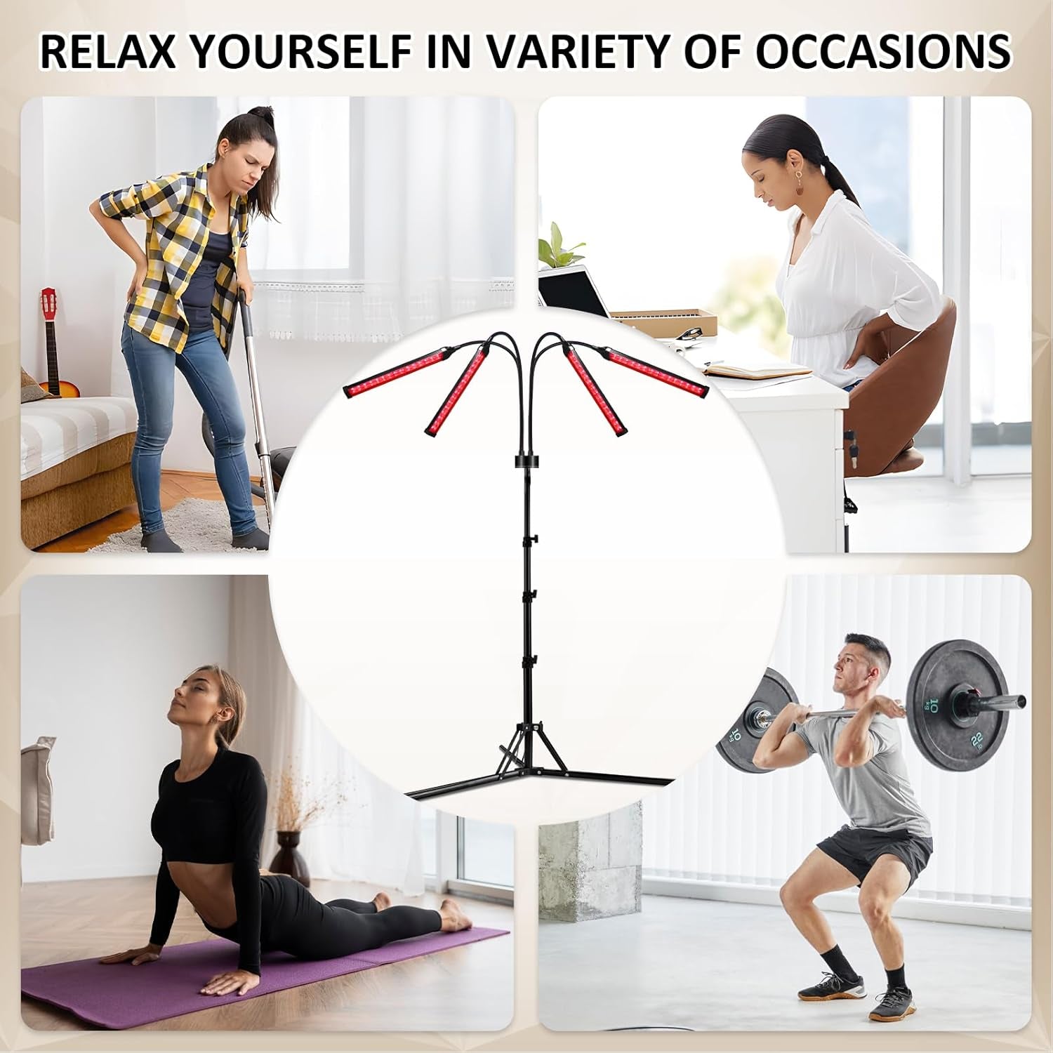 Red Light Therapy for Body, 940&850&660Nm 180Leds Infrared Light Therapy Device with Stand, Red Therapy Lamp for Leg, Back at Home