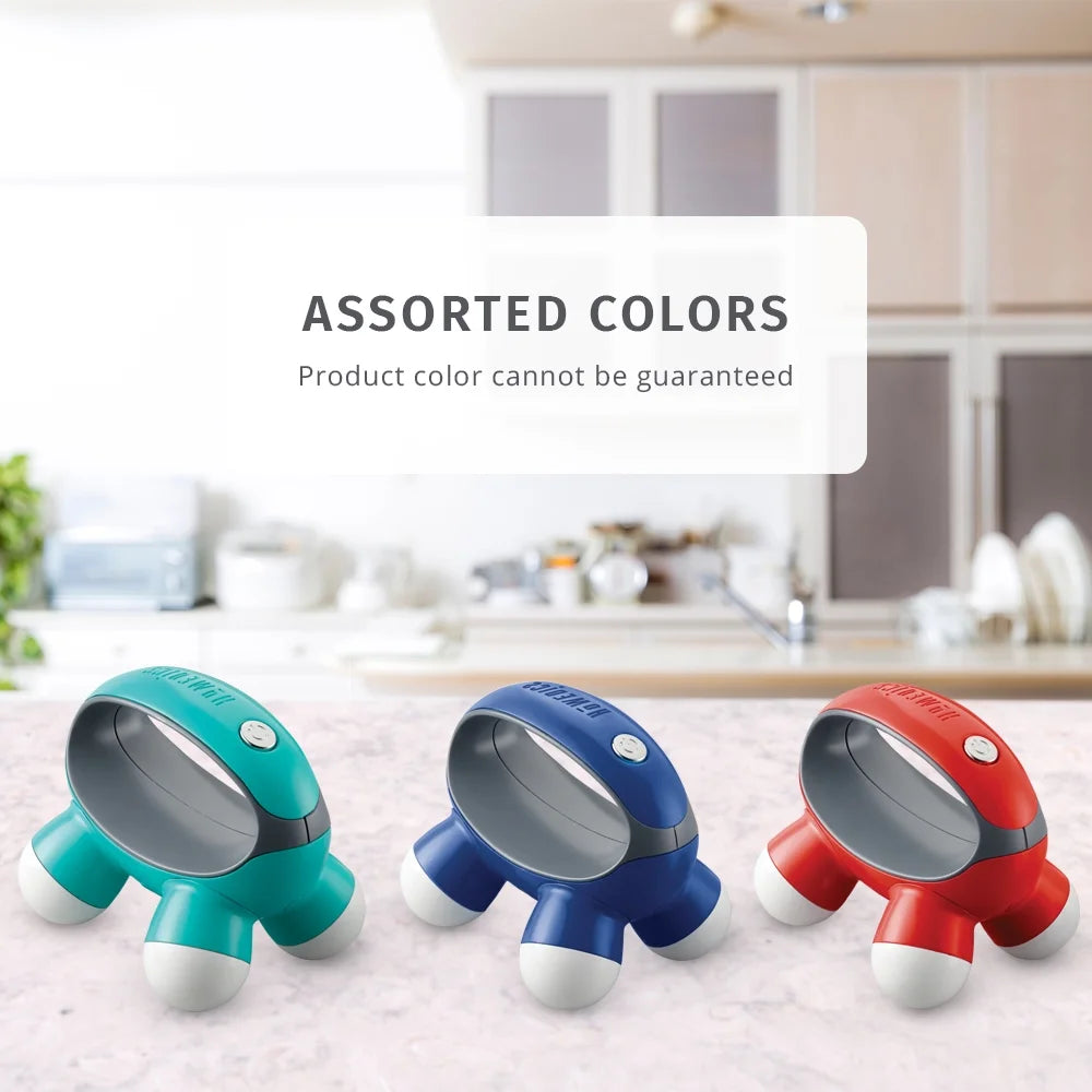 Quatro Mini Hand-Held Massager - 2 Pack with Vibration & 4 Massage Nodes for Ultimate Relaxation