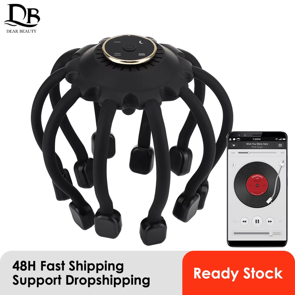 Ultimate Head Scalp Massager - Electric Octopus Vibrator for Stress Relief, Hair Growth & Headache Relief