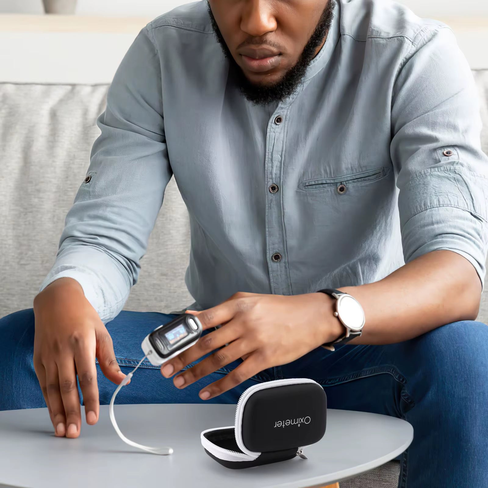 Pulse with Case Fingertip Pulse Oximeter Case 1Pc Carry Case 