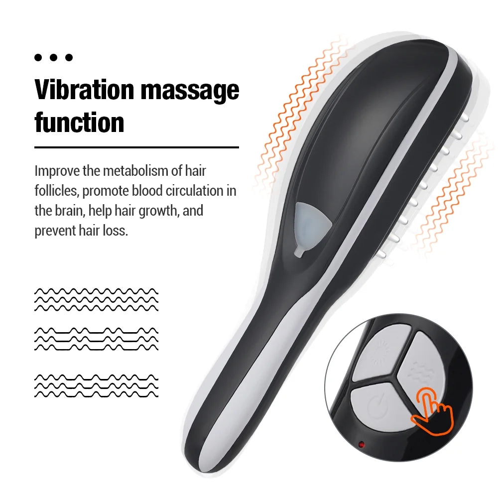 Revitalize Your Scalp with the Electric Spray Massage Comb - Anti-Hair Loss Microcurrent Massager with Red & Blue Light Therapy