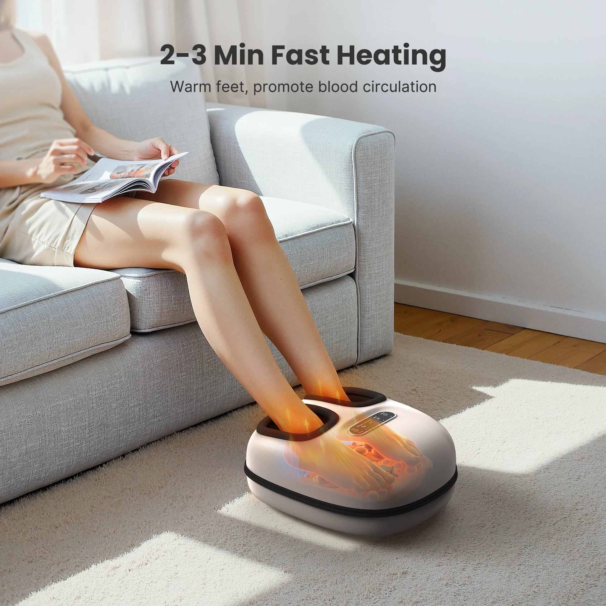 Relaxing Foot Massager with Heat - Perfect for Tired Feet & Improved Blood Circulation, Fits Up to Size 11, Ideal Gift!