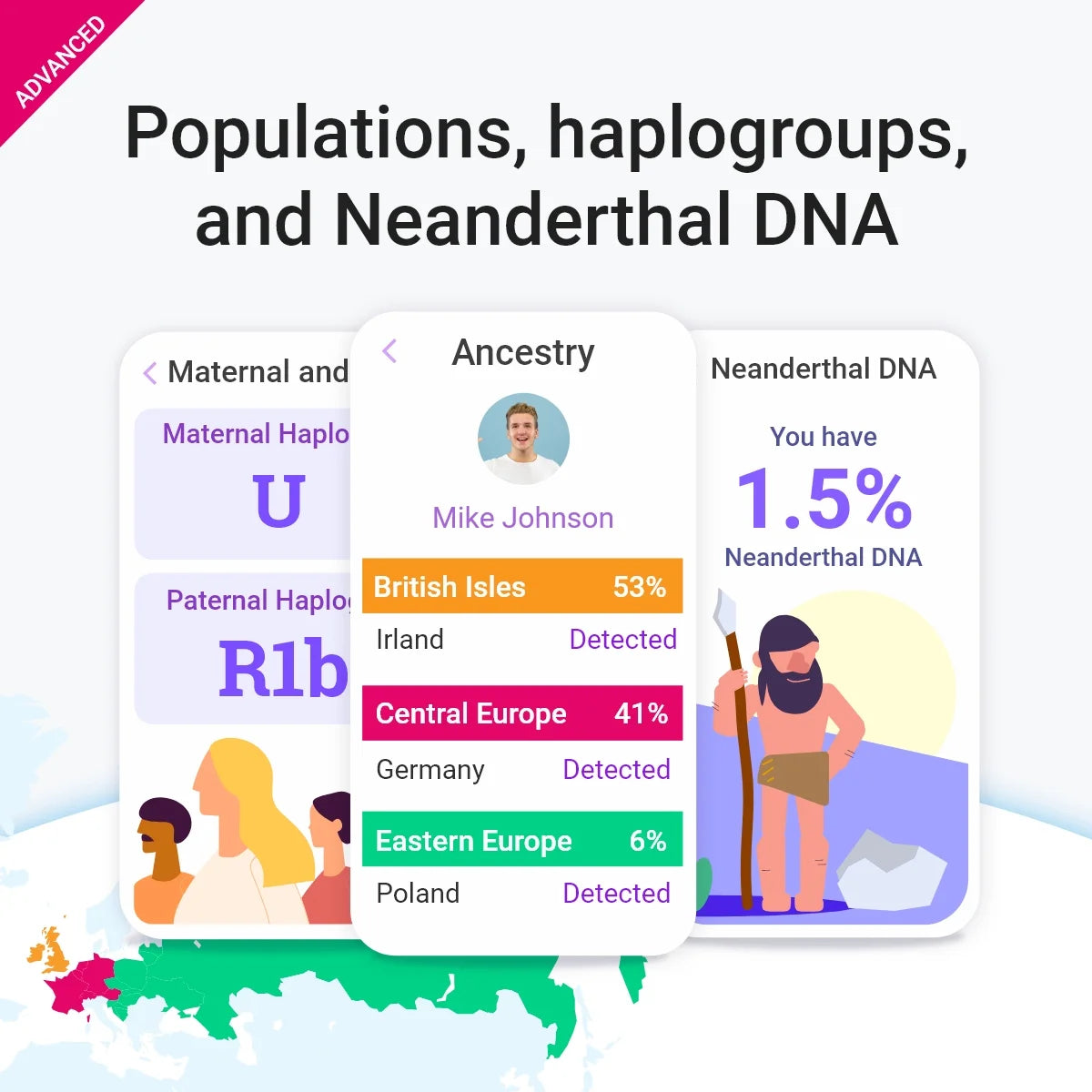 DNA Test Advanced | 400 Health, Traits, Wellness & Heritage Reports | All Fees Included