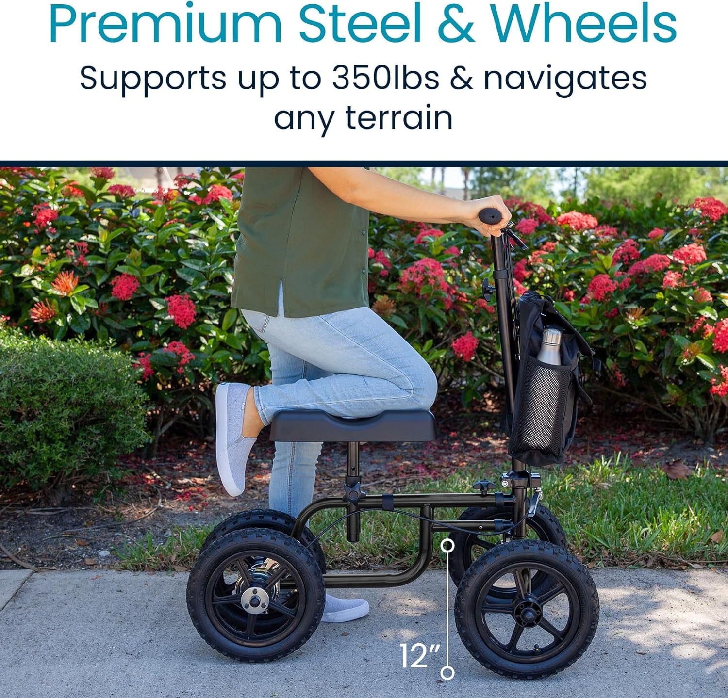 Knee Scooter Walker for Foot Injuries - Broken Leg Crutch Cart Roller for Surgery