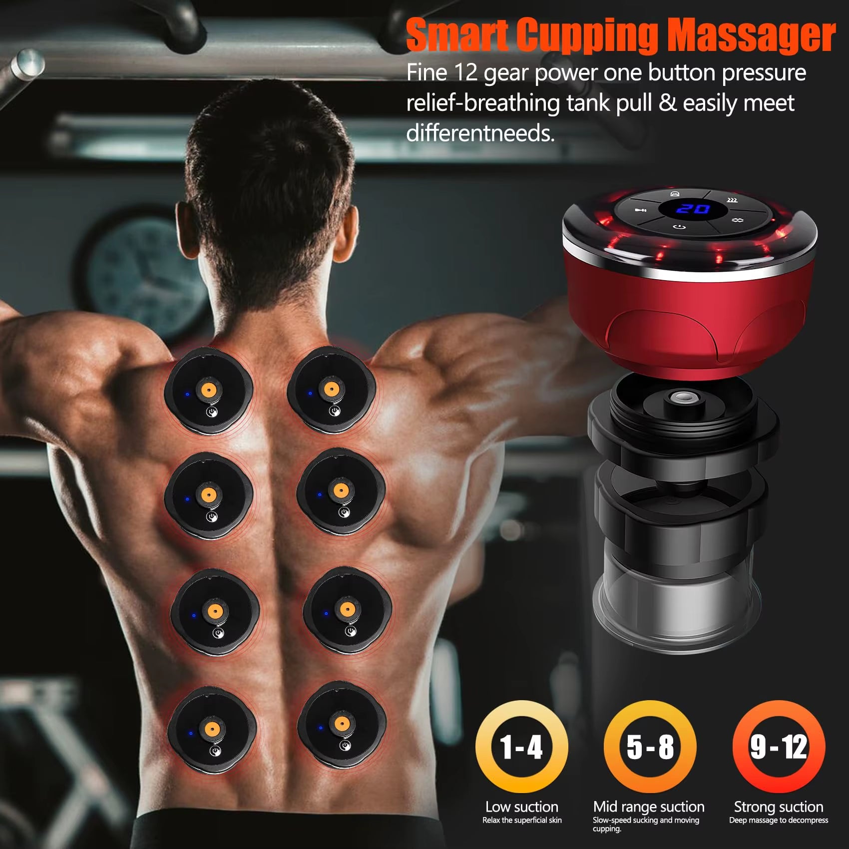Revitalize Your Body: 8-Cup Electric Cupping Massager with Gua Sha & EMS for Anti-Cellulite and Fat Burning Therapy