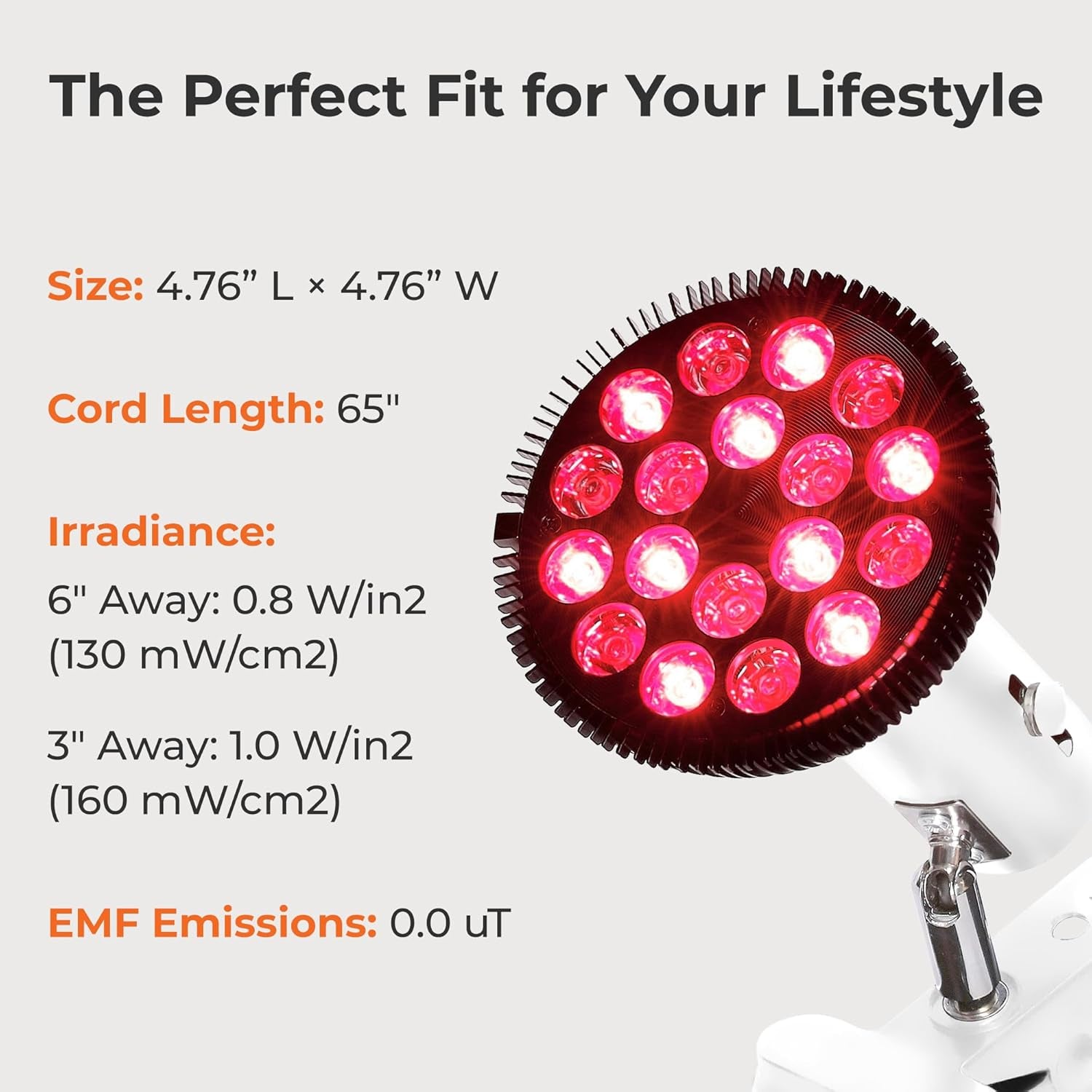 Infraglow NIR & Red Light Therapy Lamp, Infrared Red Light Bulb with 18 Leds & Clip-On Design, At-Home Therapy for Body, Chronic Pain Relief, Skin Wellness & Recovery