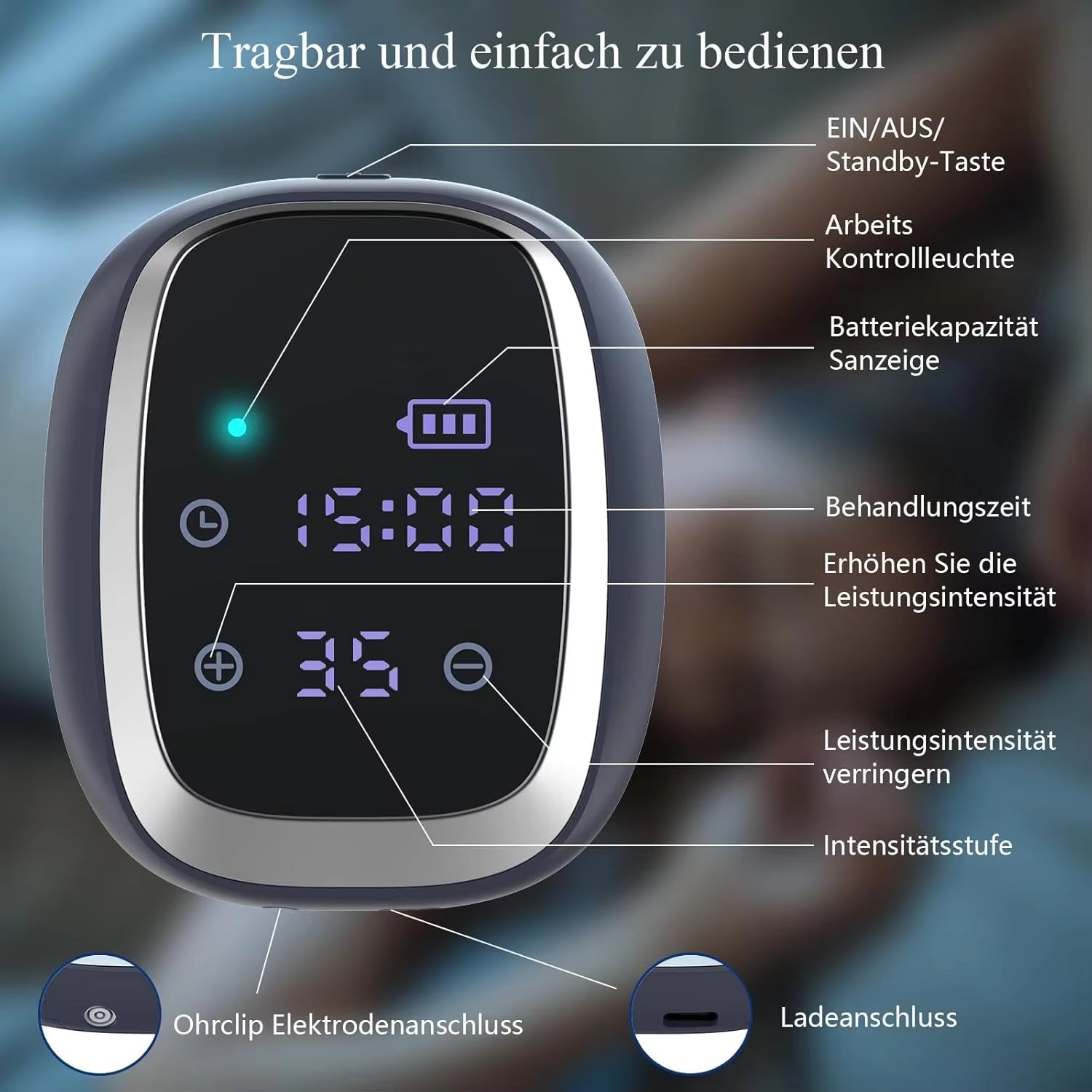 Rechargeable Sleep Aid Device - CES Therapy Ear Clip for Fast Sleep & Anxiety Relief