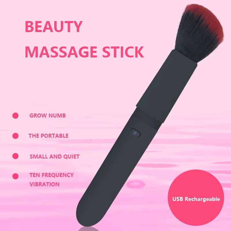 Revolutionary Vibrating Makeup Brush: Achieve Effortless Flawless Application with 10 Vibration Settings!