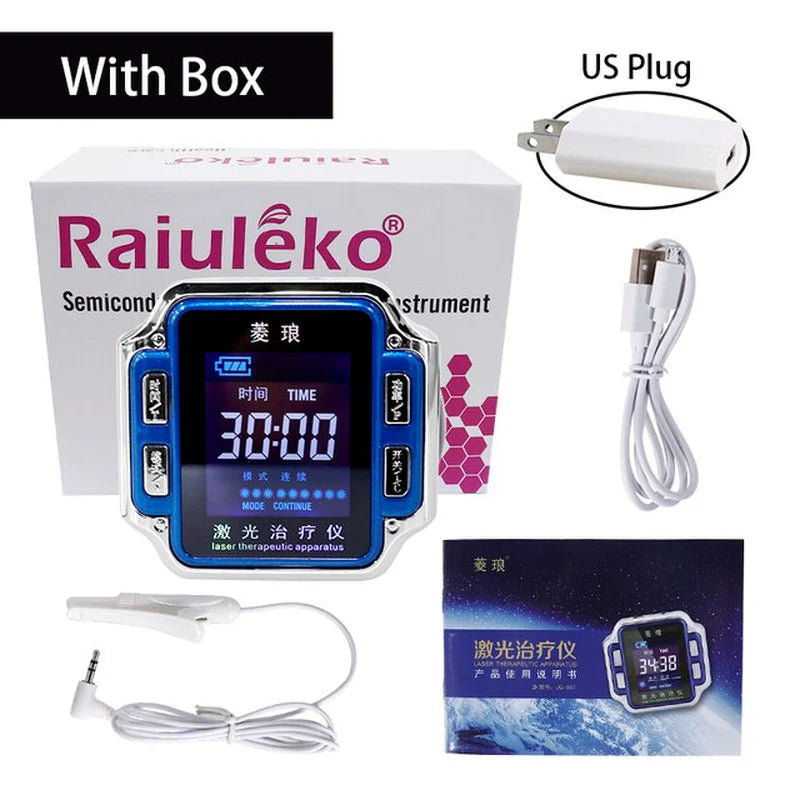 Diabetes and Hypertension Management - 650Nm Home LLLT Laser Physiotherapy Device, Featuring Diabetic Monitoring Watch and Sinusitis Treatment