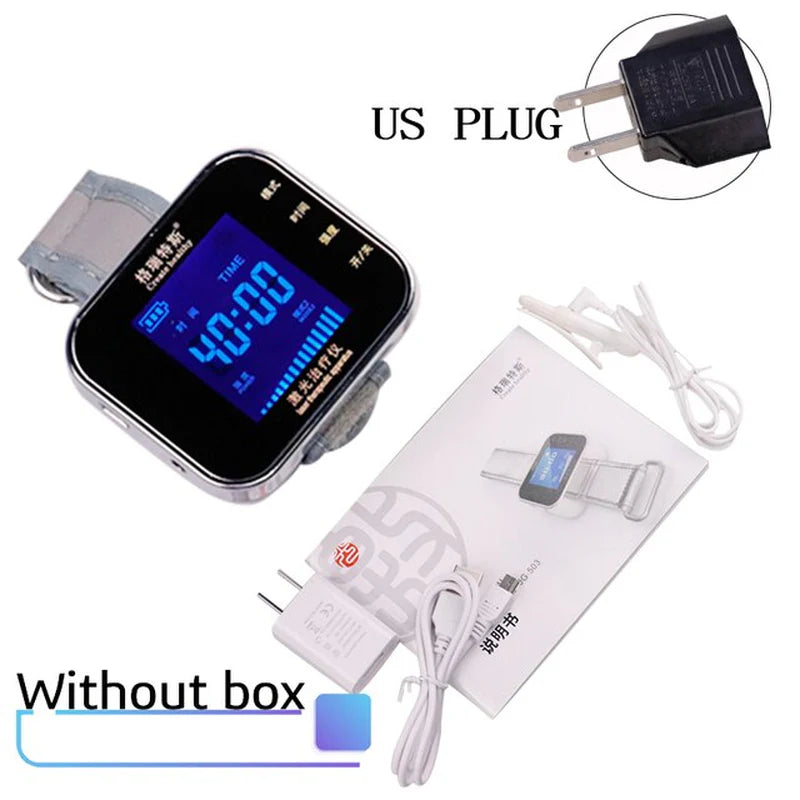 Diabetes and Hypertension Management - 650Nm Home LLLT Laser Physiotherapy Device, Featuring Diabetic Monitoring Watch and Sinusitis Treatment