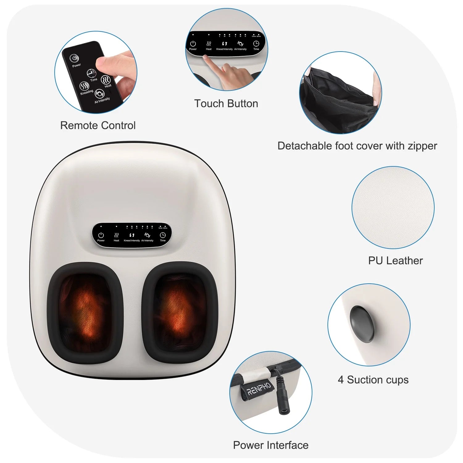 Relaxing Foot Massager with Heat - Perfect for Tired Feet & Improved Blood Circulation, Fits Up to Size 11, Ideal Gift!