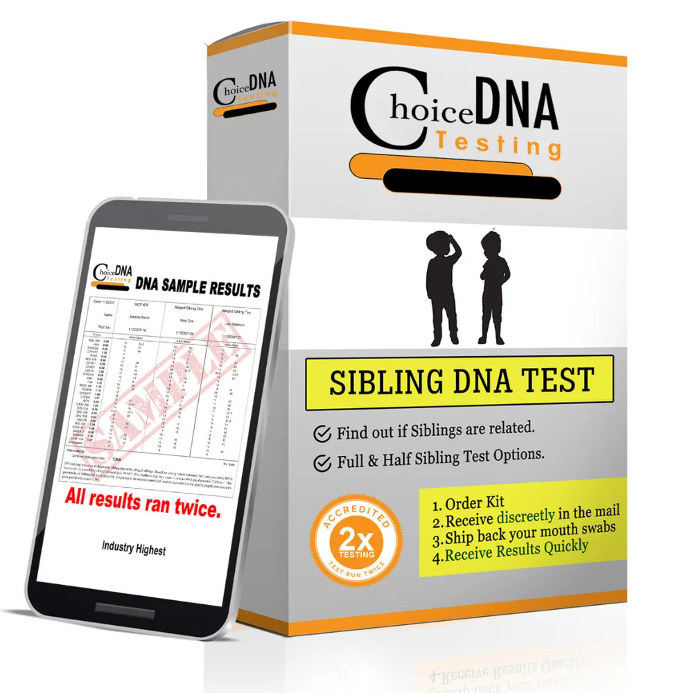 Home Sibling DNA Test Kit for 2 Full or Half Siblings