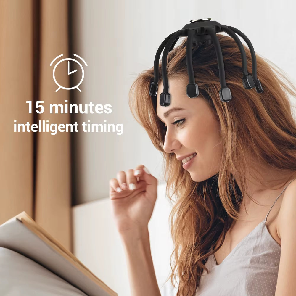 Ultimate Head Scalp Massager - Electric Octopus Vibrator for Stress Relief, Hair Growth & Headache Relief