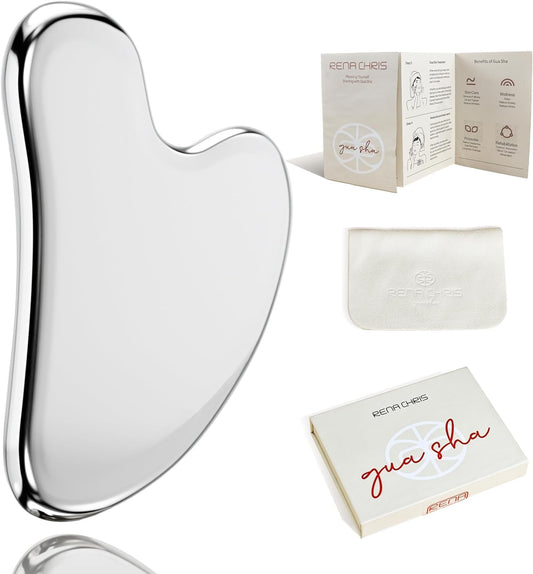 Stainless Steel Gua Sha Facial Tool for Jawline Sculpting & Puffiness Reduction - Perfect Skin-Care Gift!