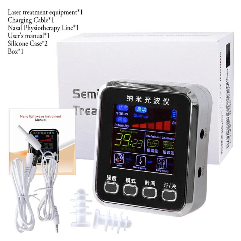 Diabetes and Hypertension Management - 650Nm Home LLLT Laser Physiotherapy Device, Featuring Diabetic Monitoring Watch and Sinusitis Treatment