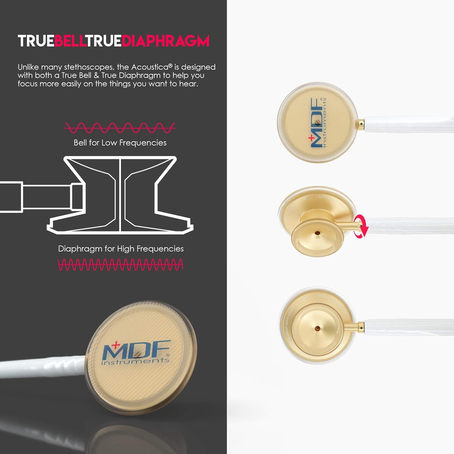 Acoustica Lightweight Stethoscope for Doctors, Nurses, Students, Home Health Use
