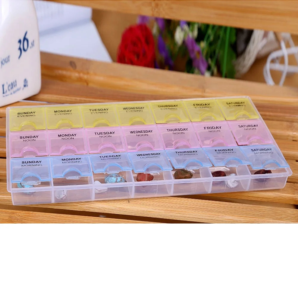 Weekly Pill Organizer 3 Times a Day 7 Day Pill Box Holder