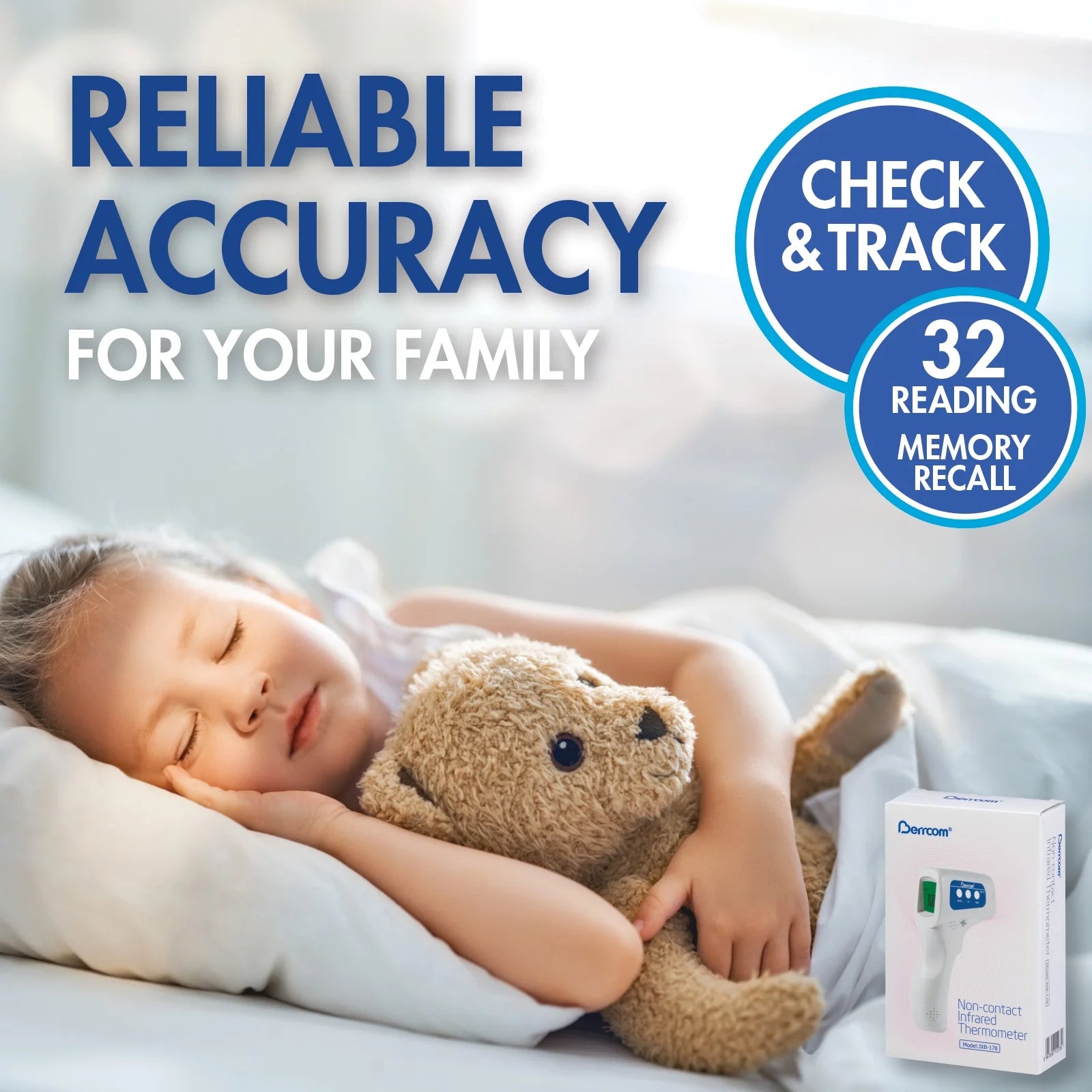 Professional Non-Contact Infrared Thermometer for Precise Fever Assessment in Adults and Children