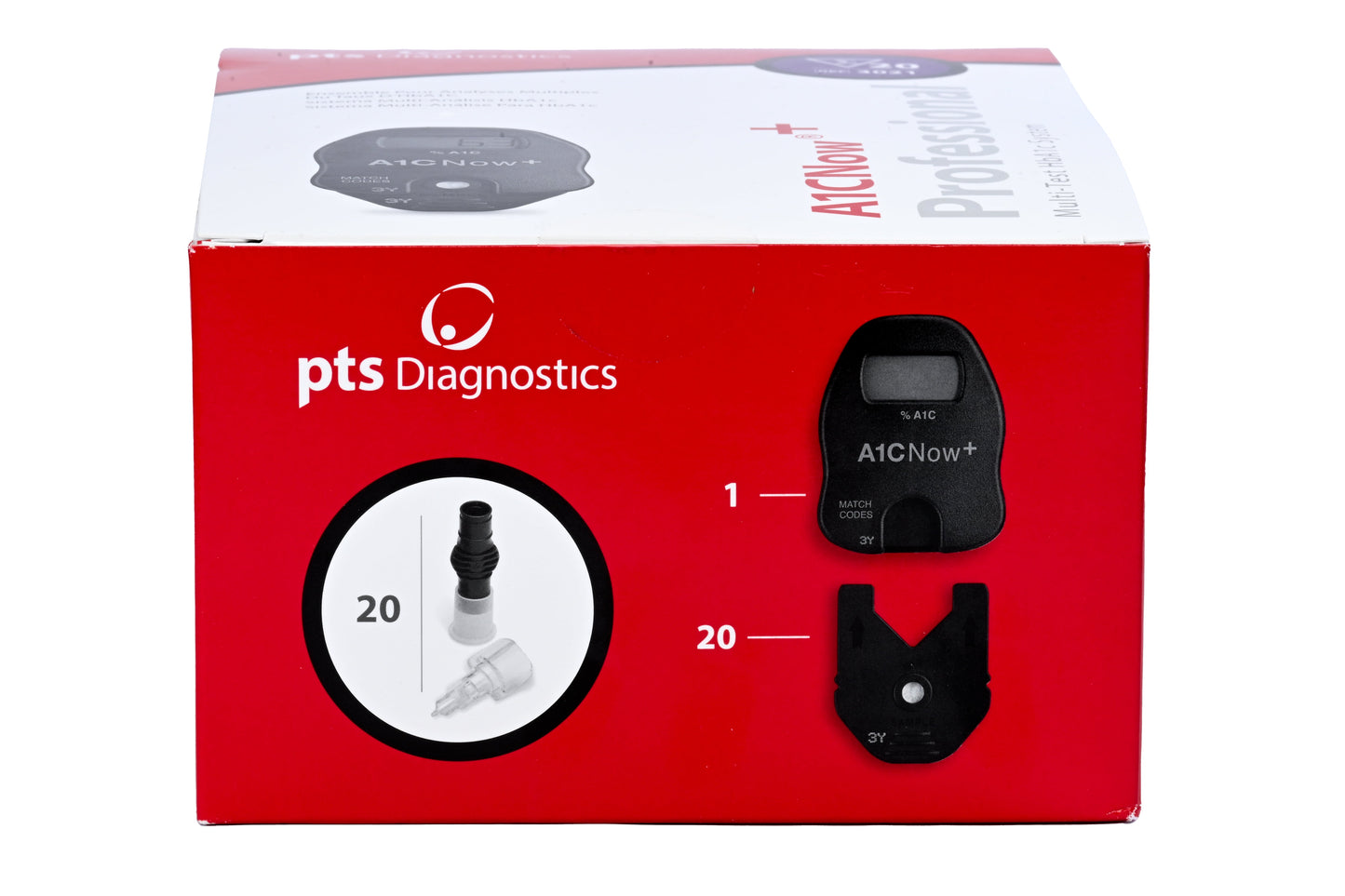 + Rapid Diagnostic Test Kit, A1Cnow+ Monitor, (20) Test Cartridges, (20) Sample Dilution Kits with Sampler and Blood Collector