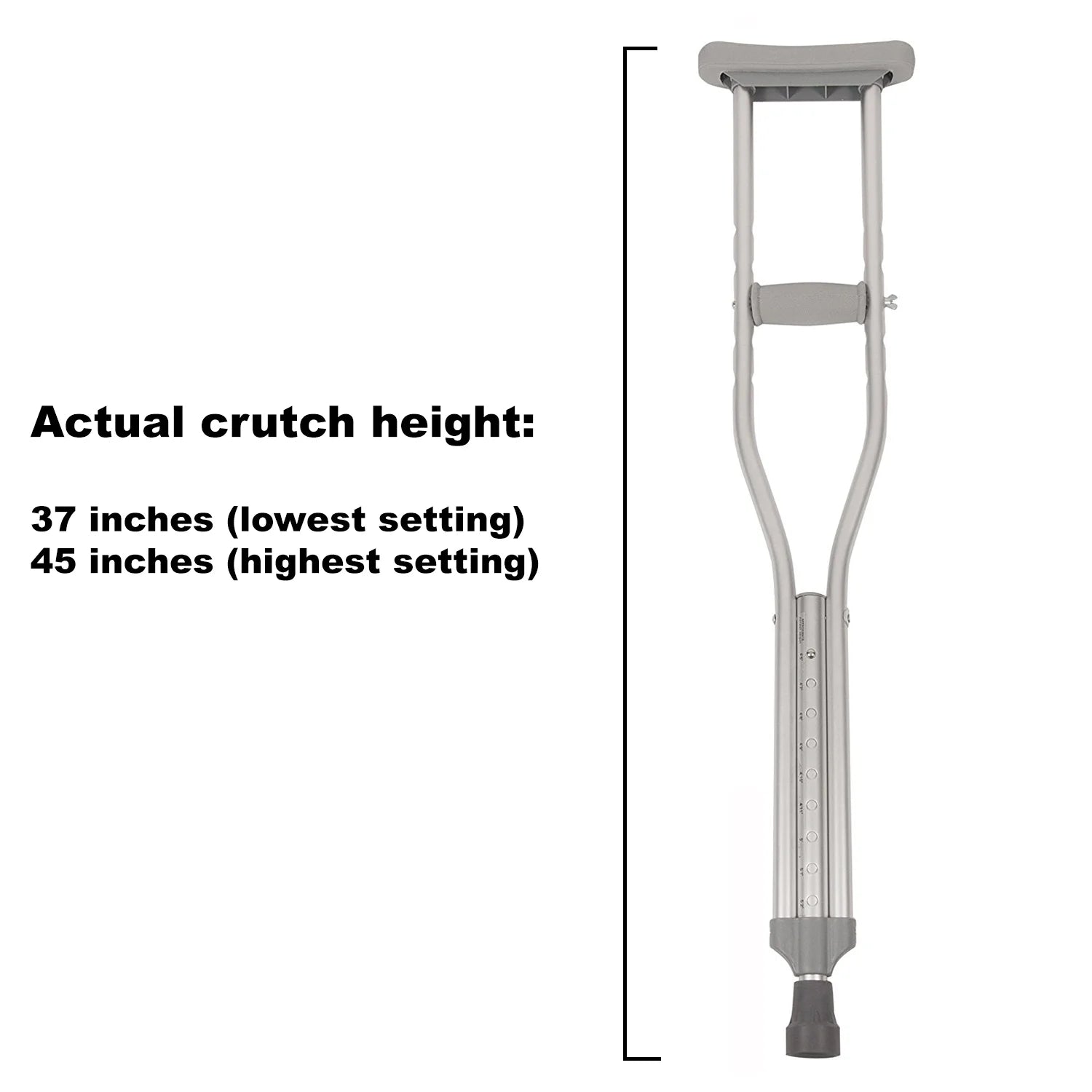 Push-Button Crutches, Chrome, Youth Size