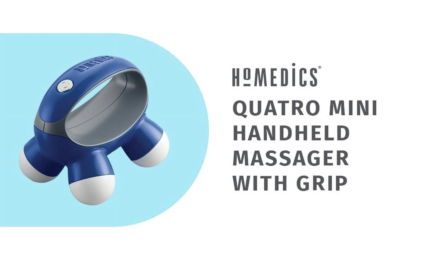 Quatro Mini Hand-Held Massager - 2 Pack with Vibration & 4 Massage Nodes for Ultimate Relaxation